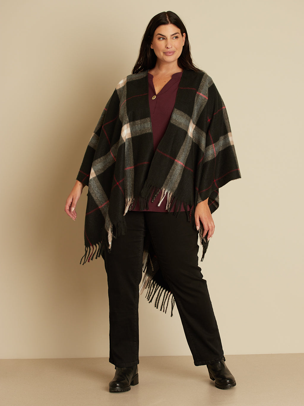 Plaid Poncho Femme SHAOR WRAPS POUR LES FEMMES, Open Front 59x51 Ponchos Pour Châle Acrylique Polyester Cadeau Femme Plaid Poncho Femme SHAOR WRAPS POUR LES FEMMES, Open Front 59x51 Ponchos Pour Châle Acrylique Polyester Cadeau Femme