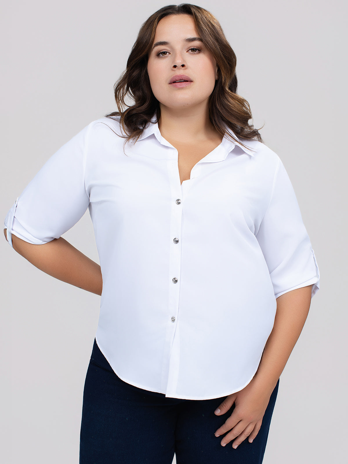 3/4-sleeve blouse with buttons – Claire France