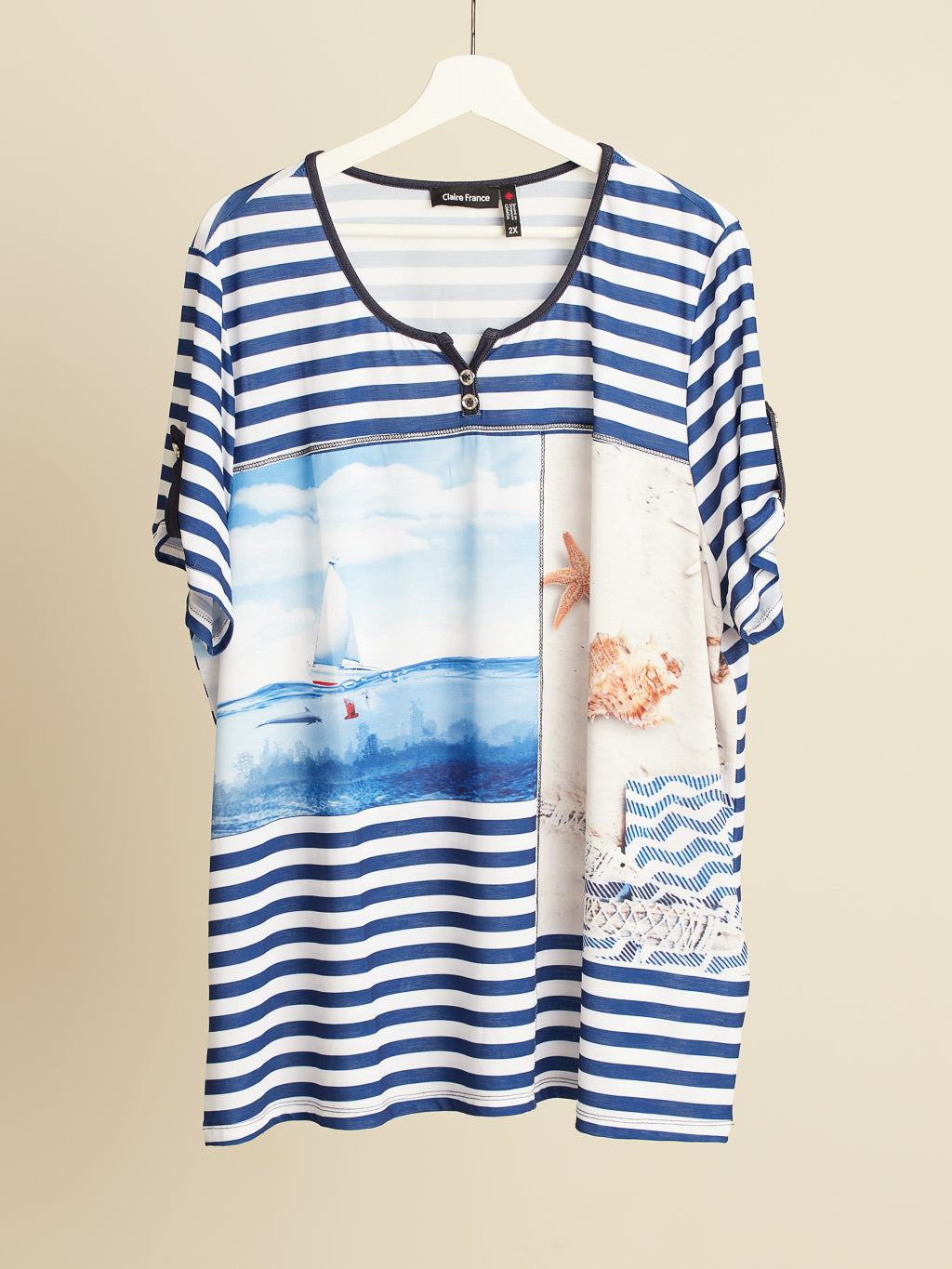Short-sleeve semi-fitted t-shirt
