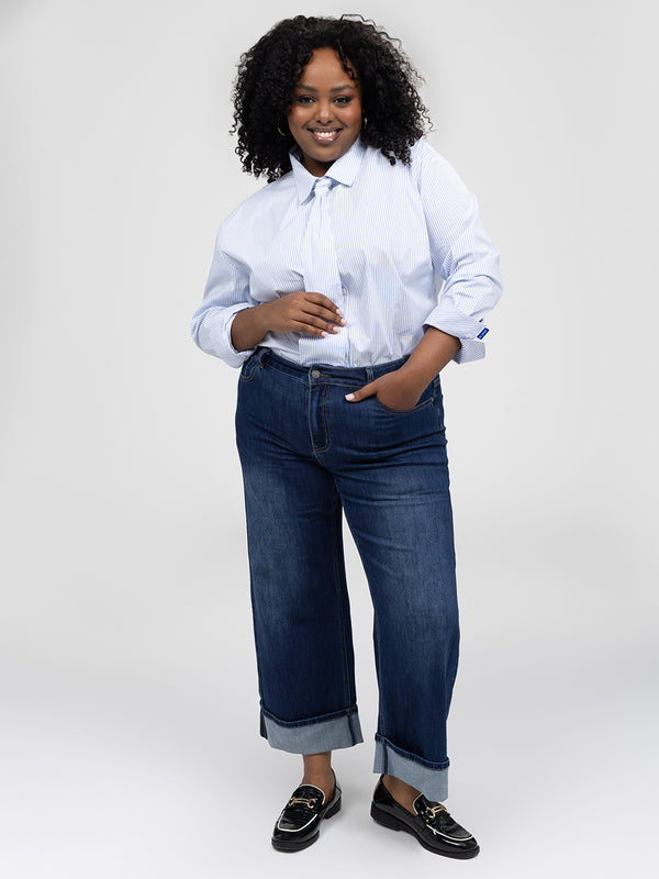 Jean large semi-ajusté