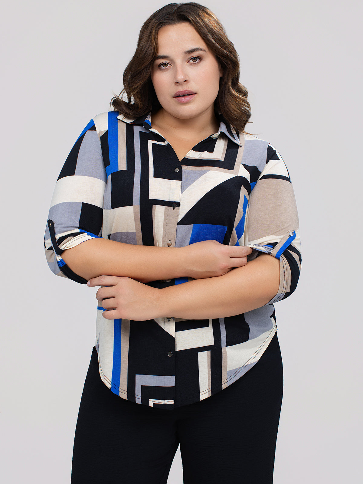 Blouse à manches 3/4 avec boutons