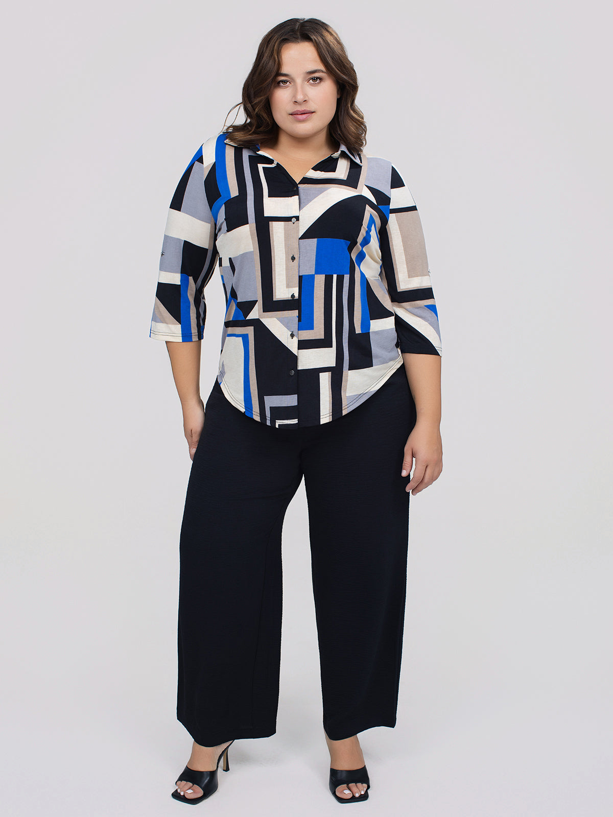 Blouse à manches 3/4 avec boutons