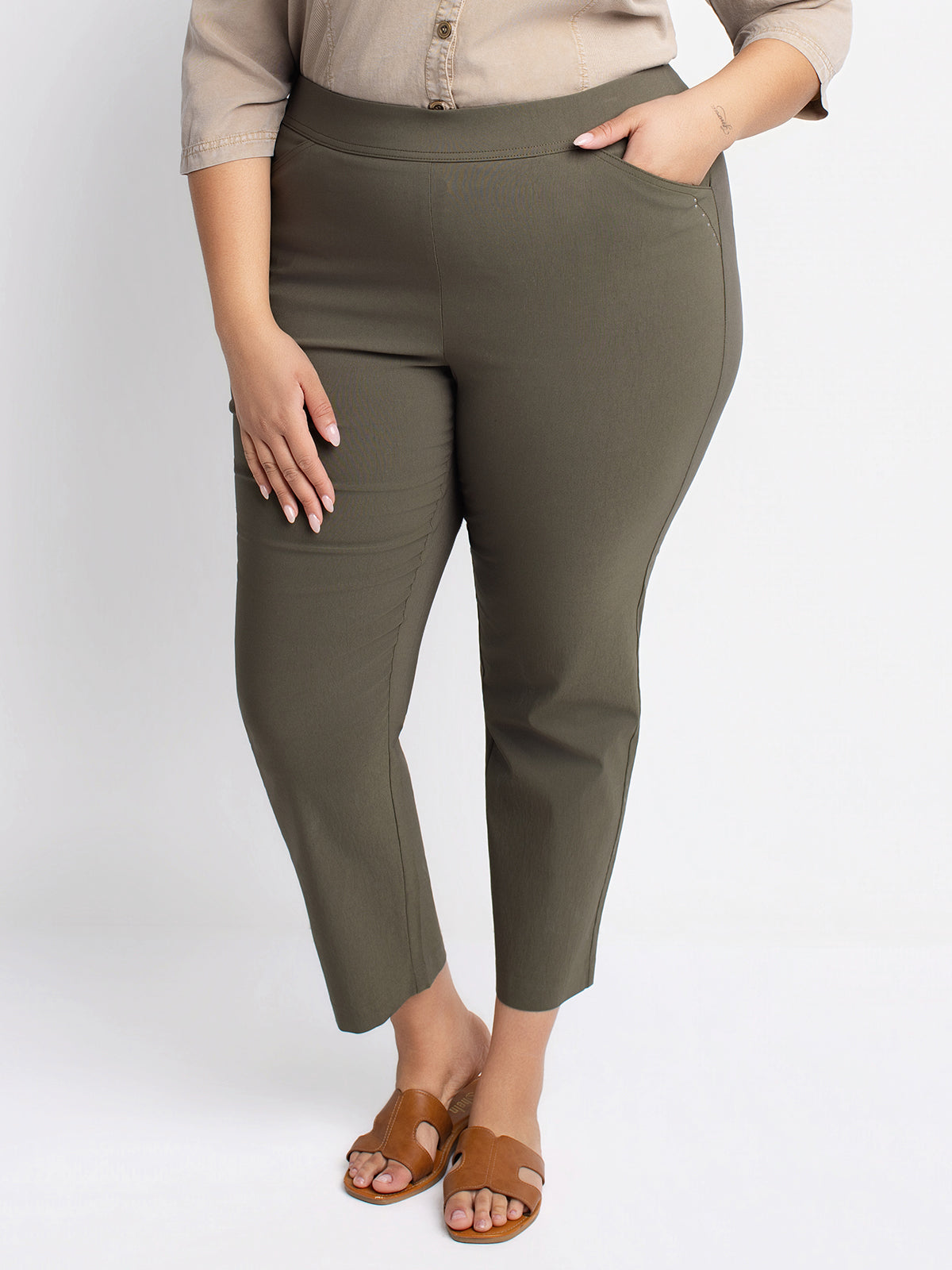 Pantalon droit à enfiler