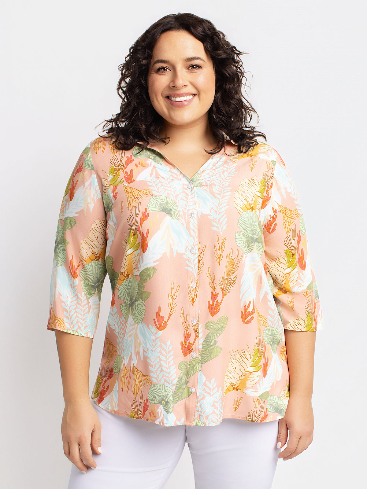 Blouse à manches 3/4 avec boutons
