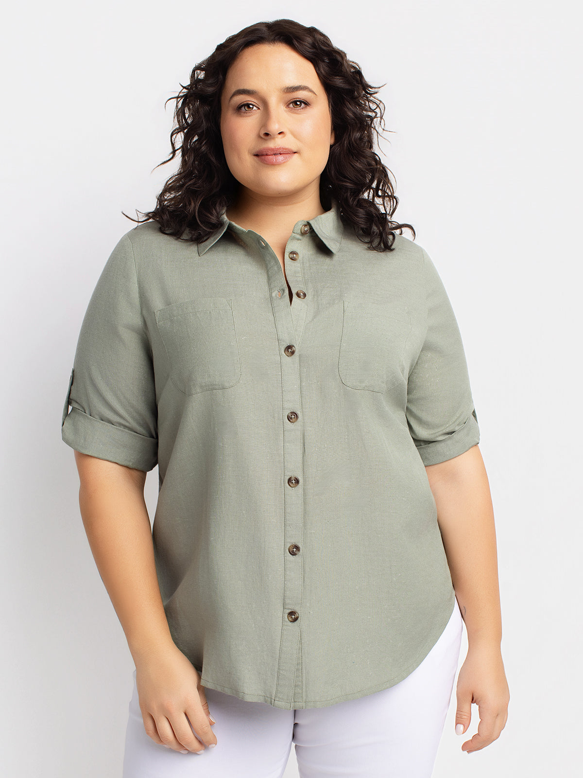 Blouse à manches 3/4 avec boutons