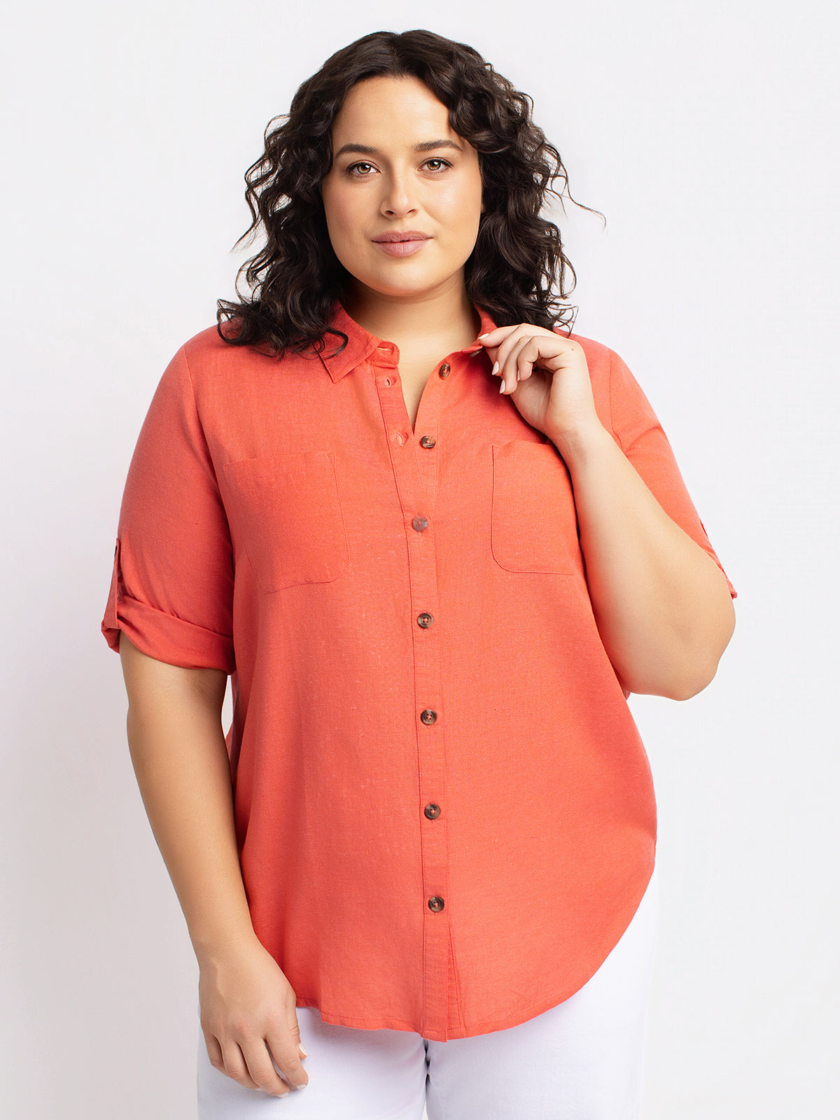 Blouse à manches 3/4 avec boutons