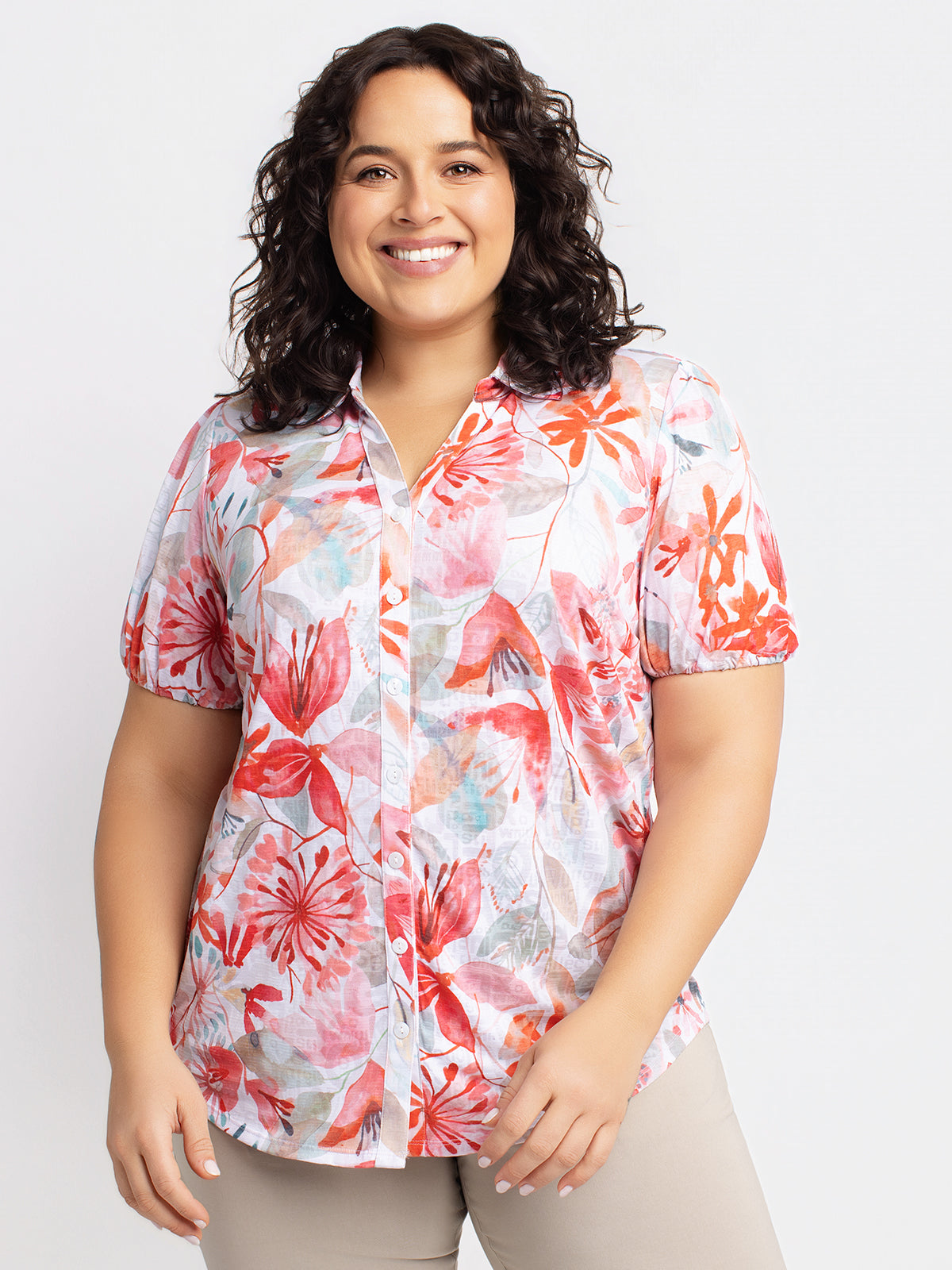 Blouse à manches courtes avec boutons