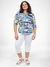 3/4-sleeve semi-fitted t-shirt