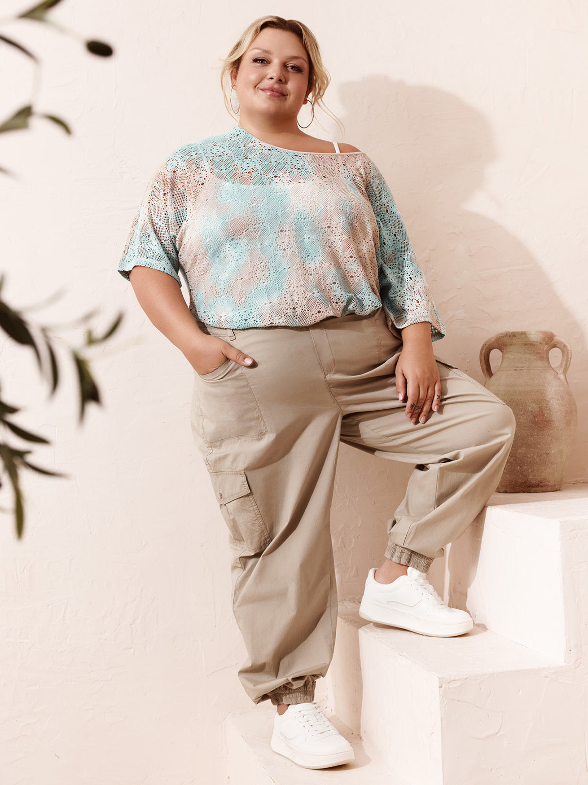 3/4-sleeve loose tunic
