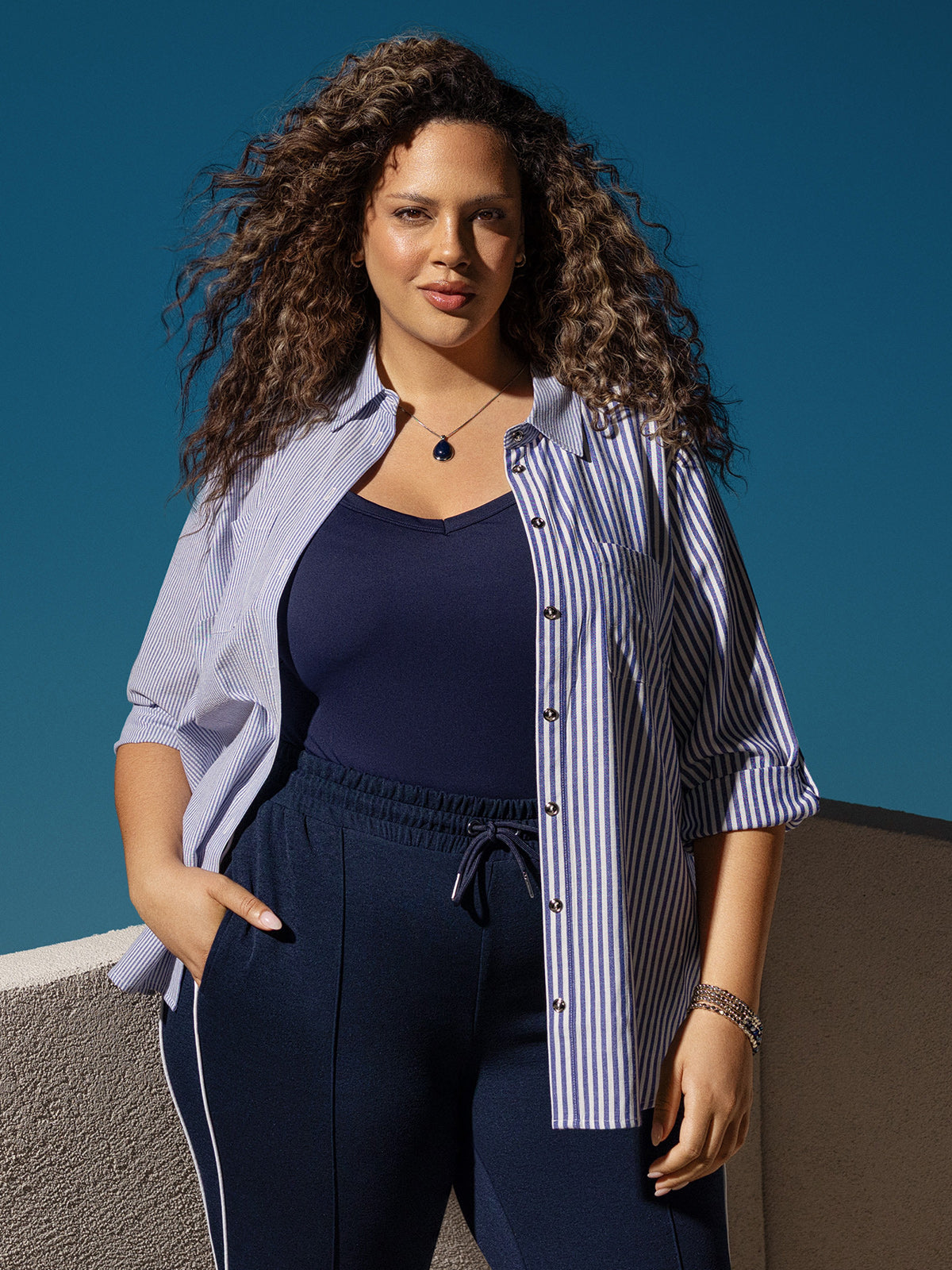 Blouse à manches 3/4 avec boutons