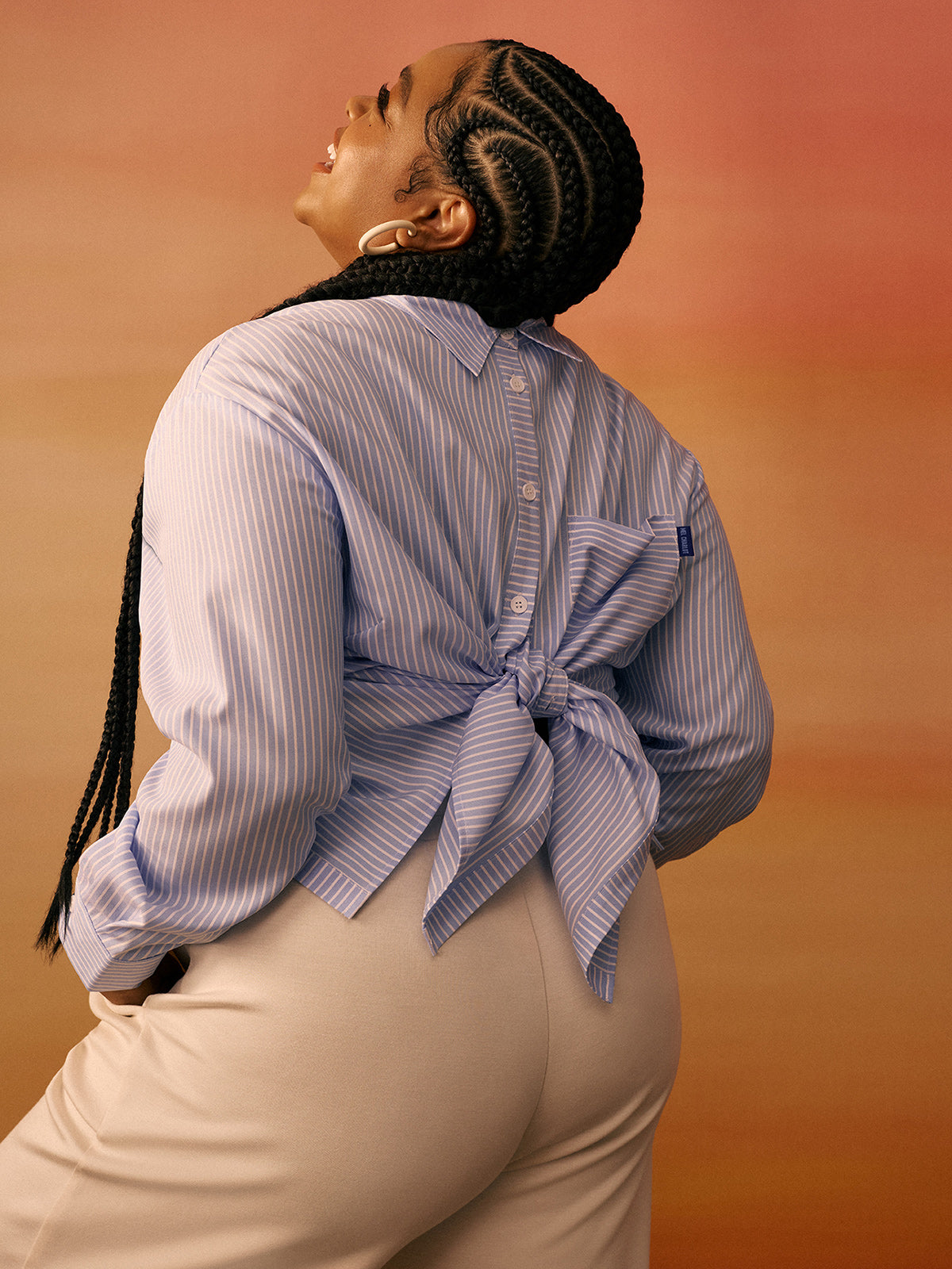 Blouse ample à manches longues avec boutons