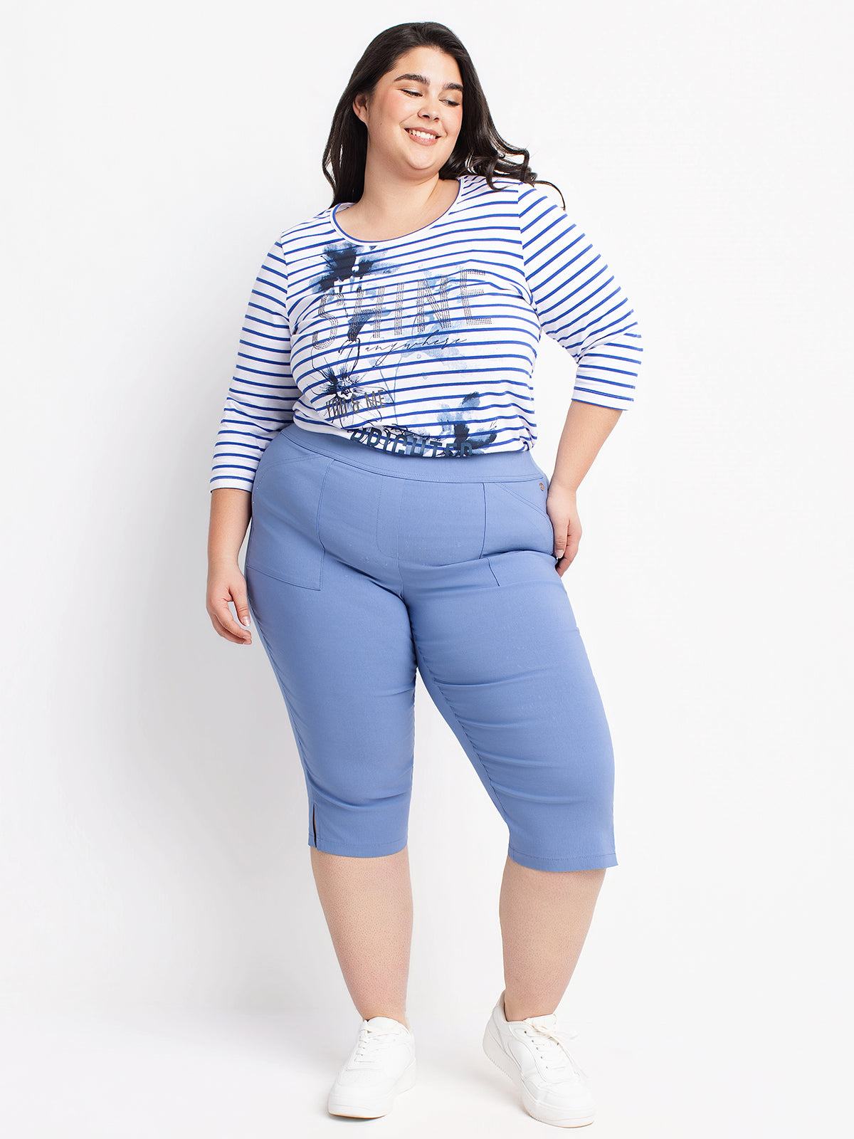 Capri droit ajusté à enfiler