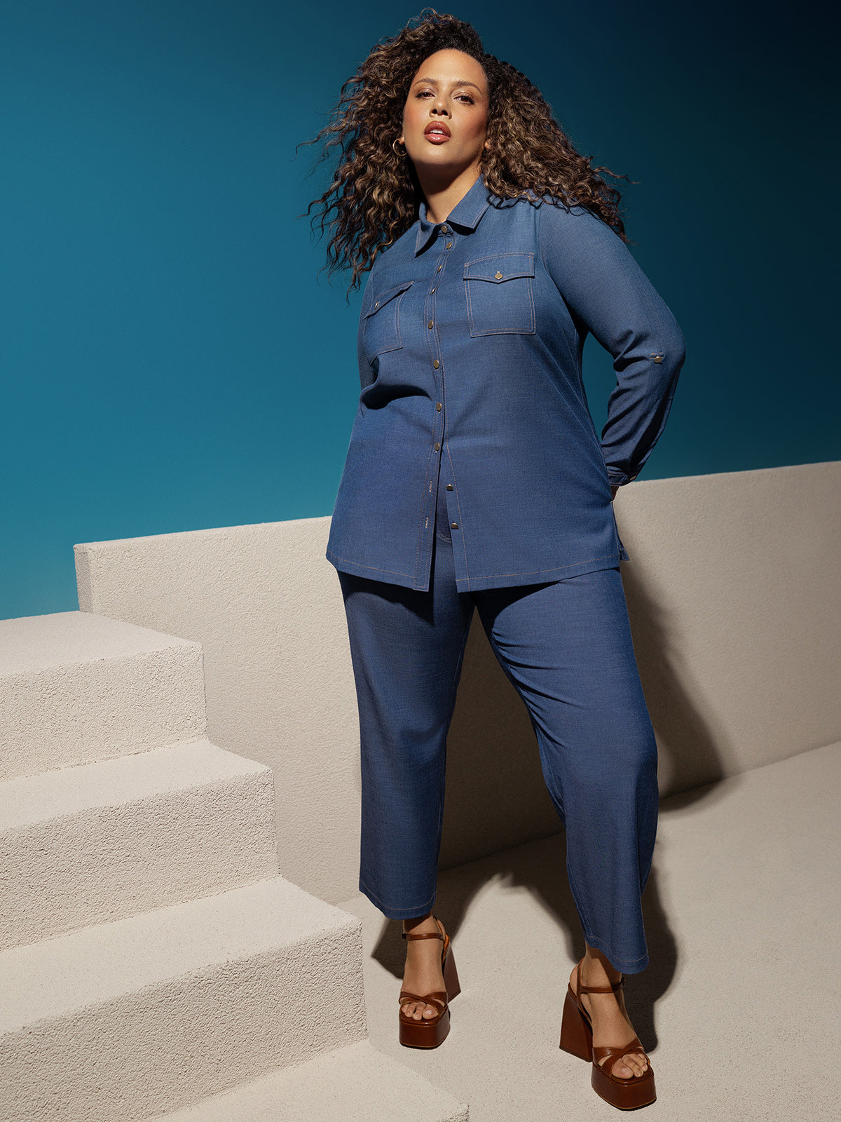 Tunique à manches longues avec boutons