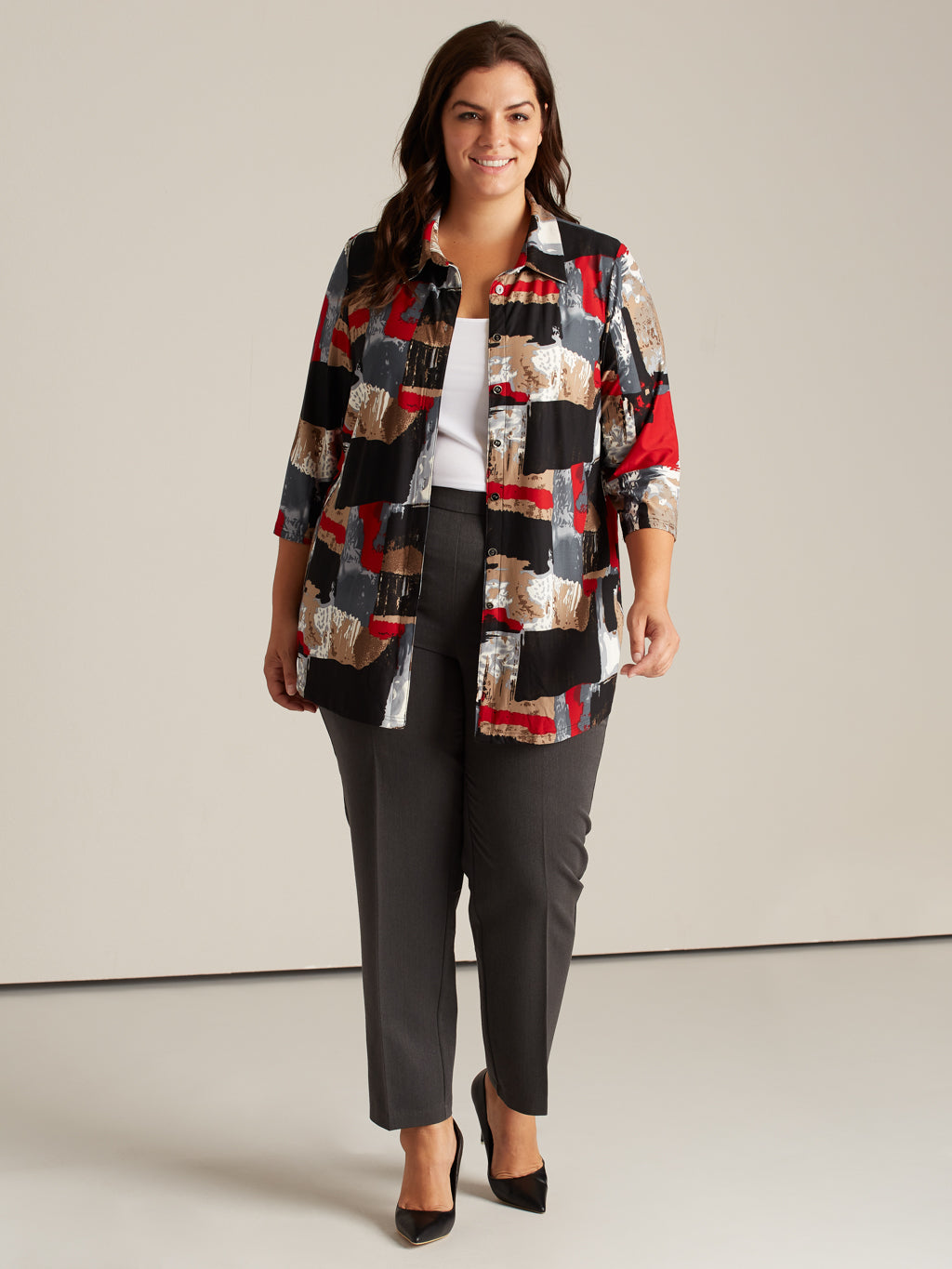Pantalon habillé droit semi-ajusté à enfiler - Petite