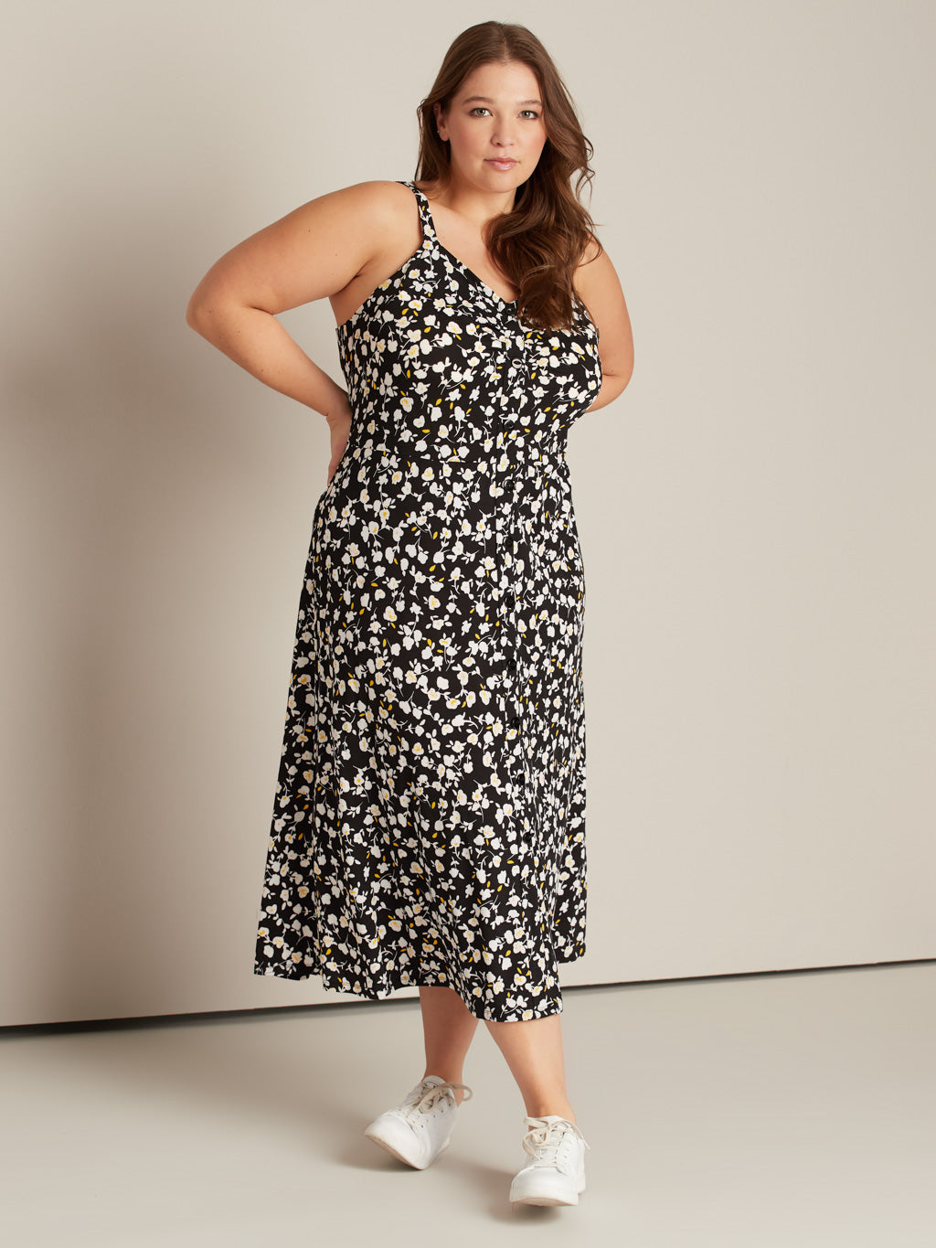 Robe mi-mollet ligne A en tricot