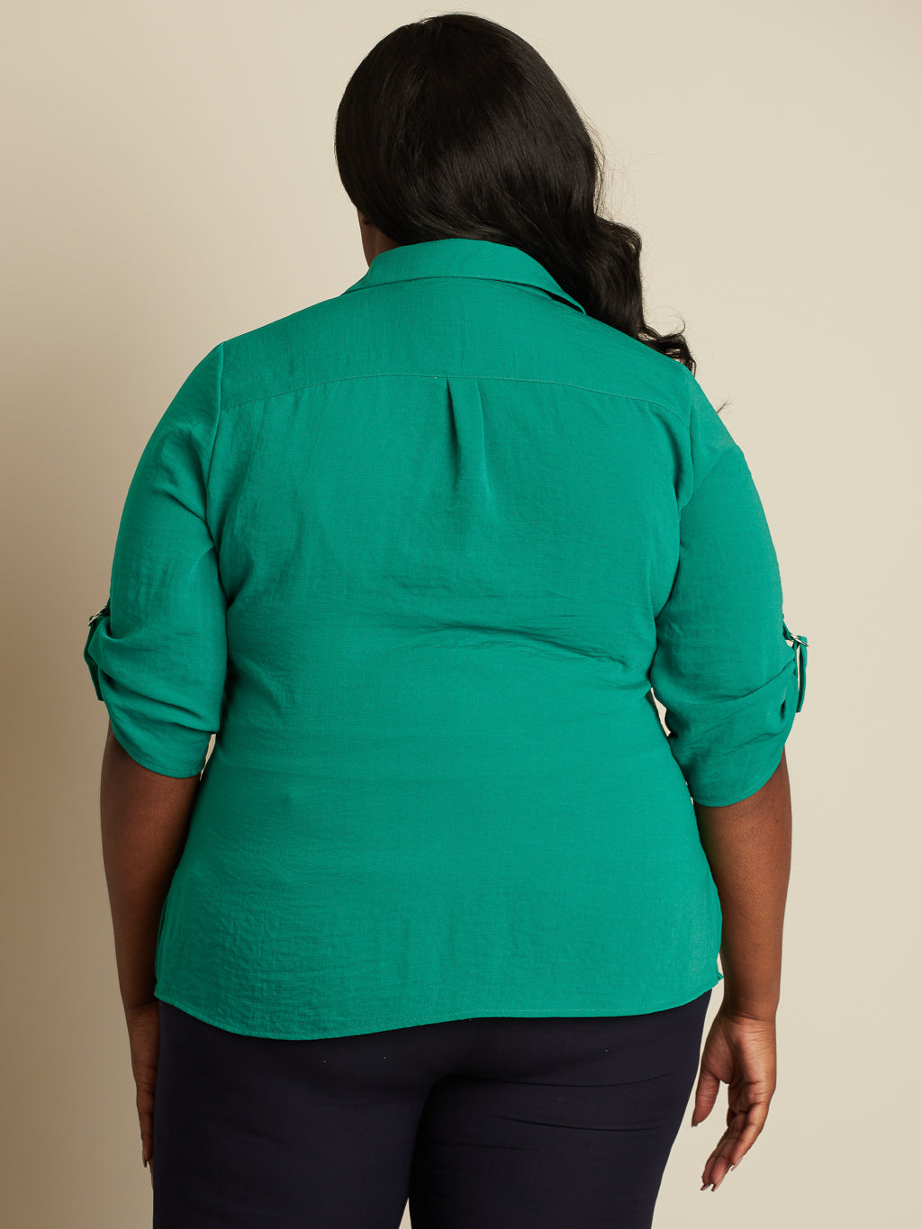Blouse semi-ajustée à manches 3/4 avec boutons