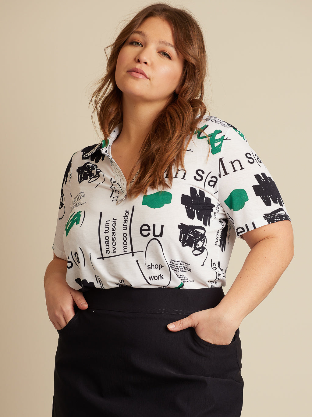 T-shirt semi-ajusté avec col polo