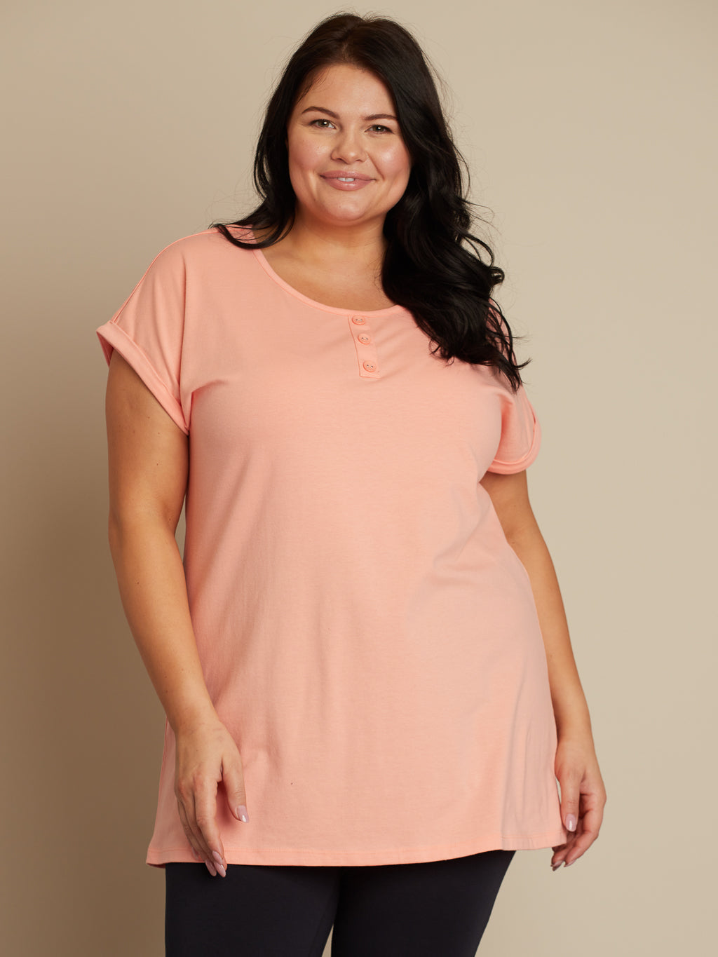 Short-sleeve flared tunic