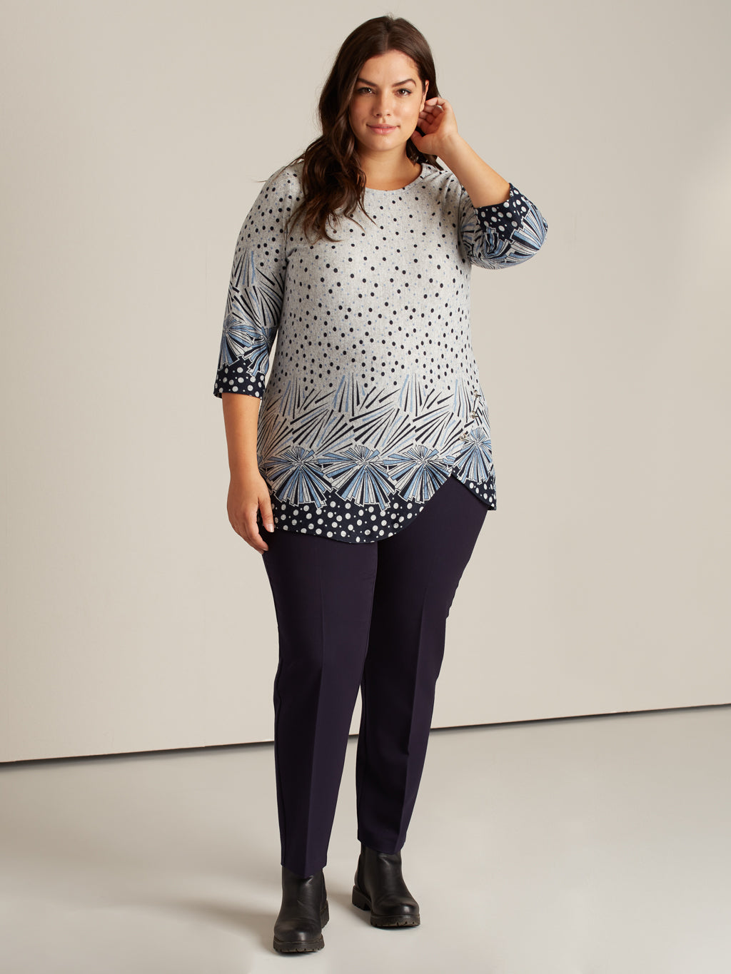 Pantalon habillé droit semi-ajusté à enfiler - Petite