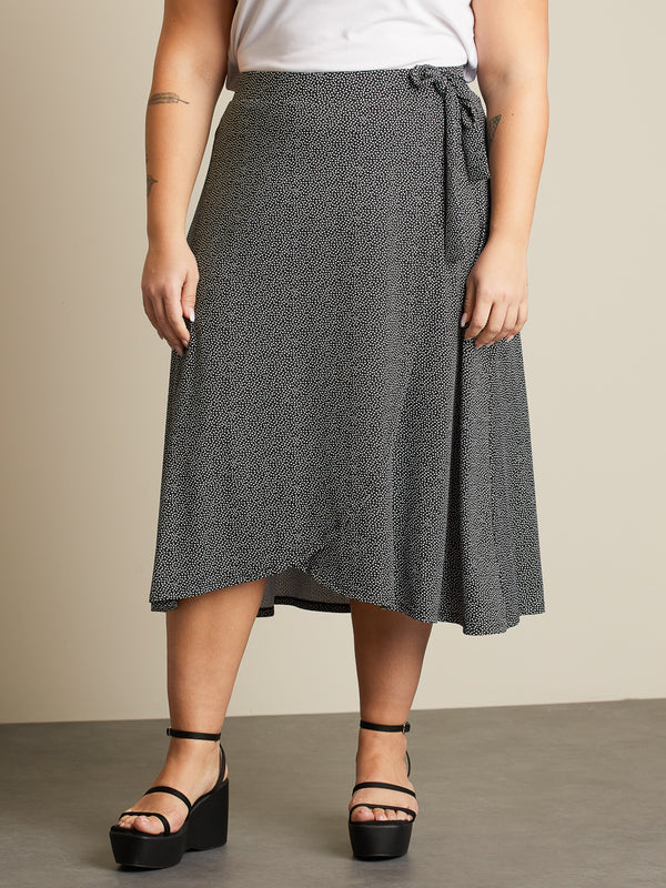 Flared wrap round skirt