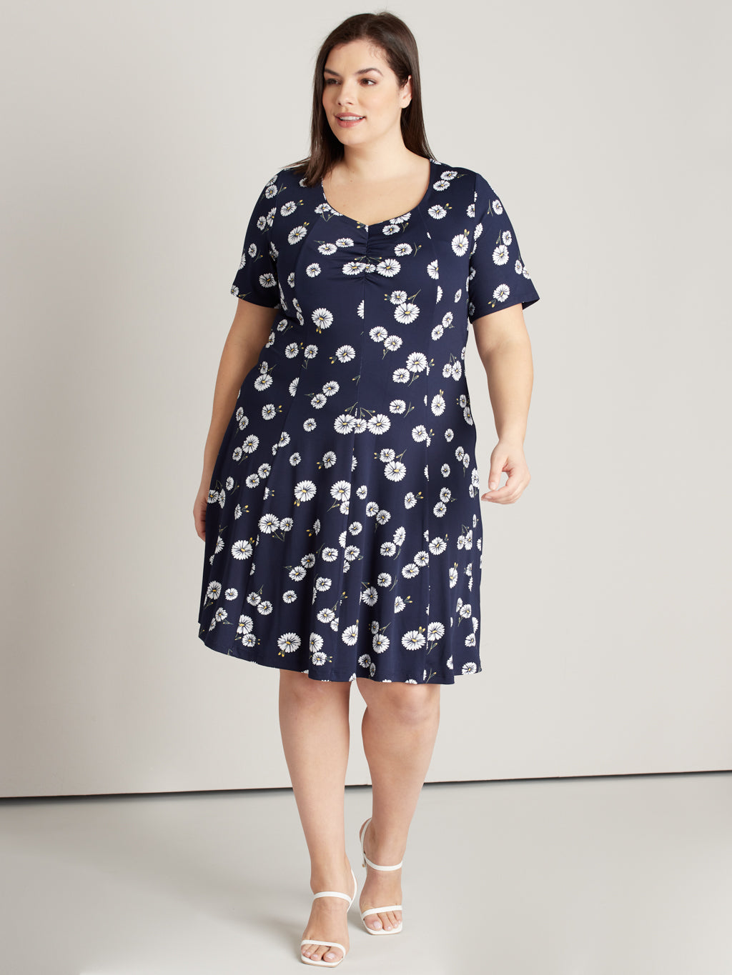 Flared midi knit dress