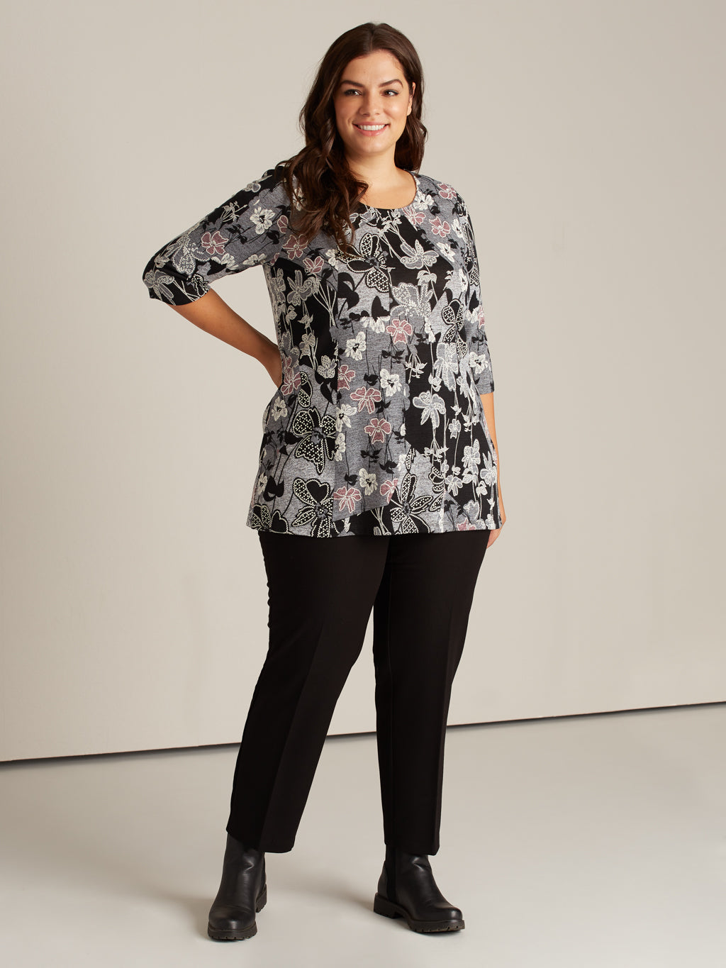 Pantalon habillé droit semi-ajusté à enfiler - Petite