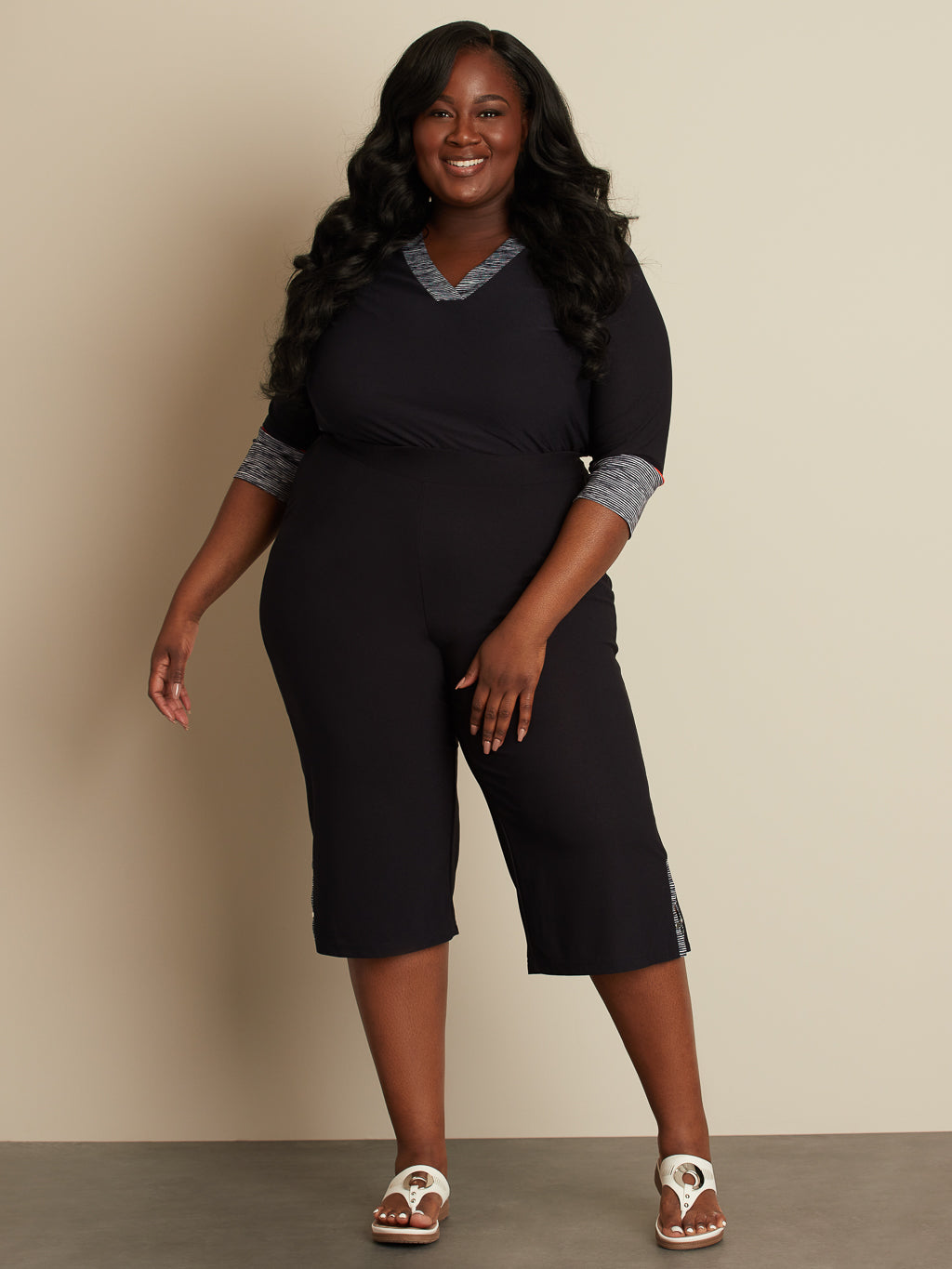 Flared pull-on gaucho pant