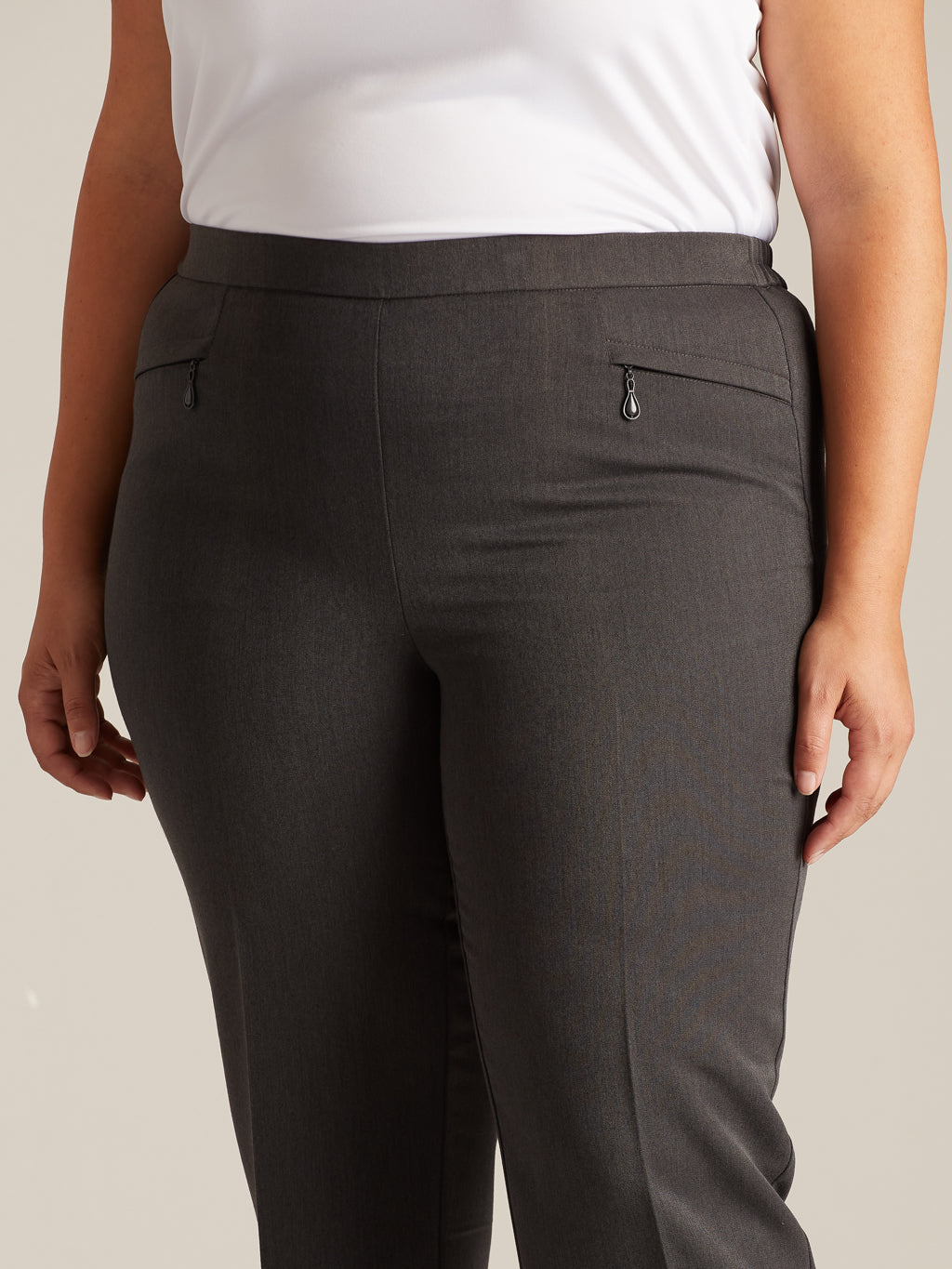 Pantalon habillé droit semi-ajusté à enfiler - Petite