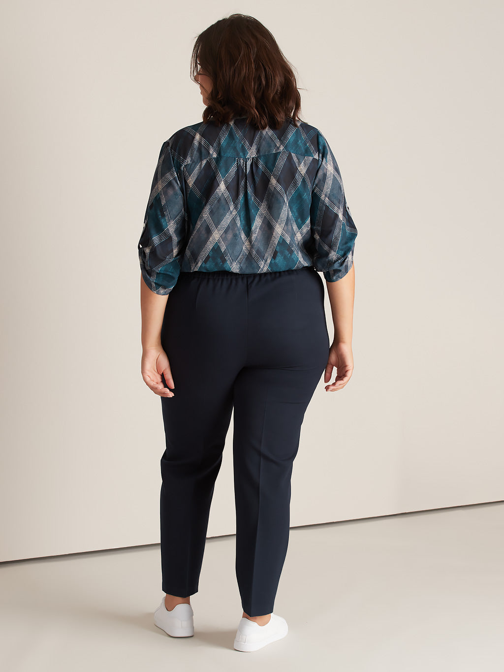 Pantalon habillé droit semi-ajusté à enfiler - Petite