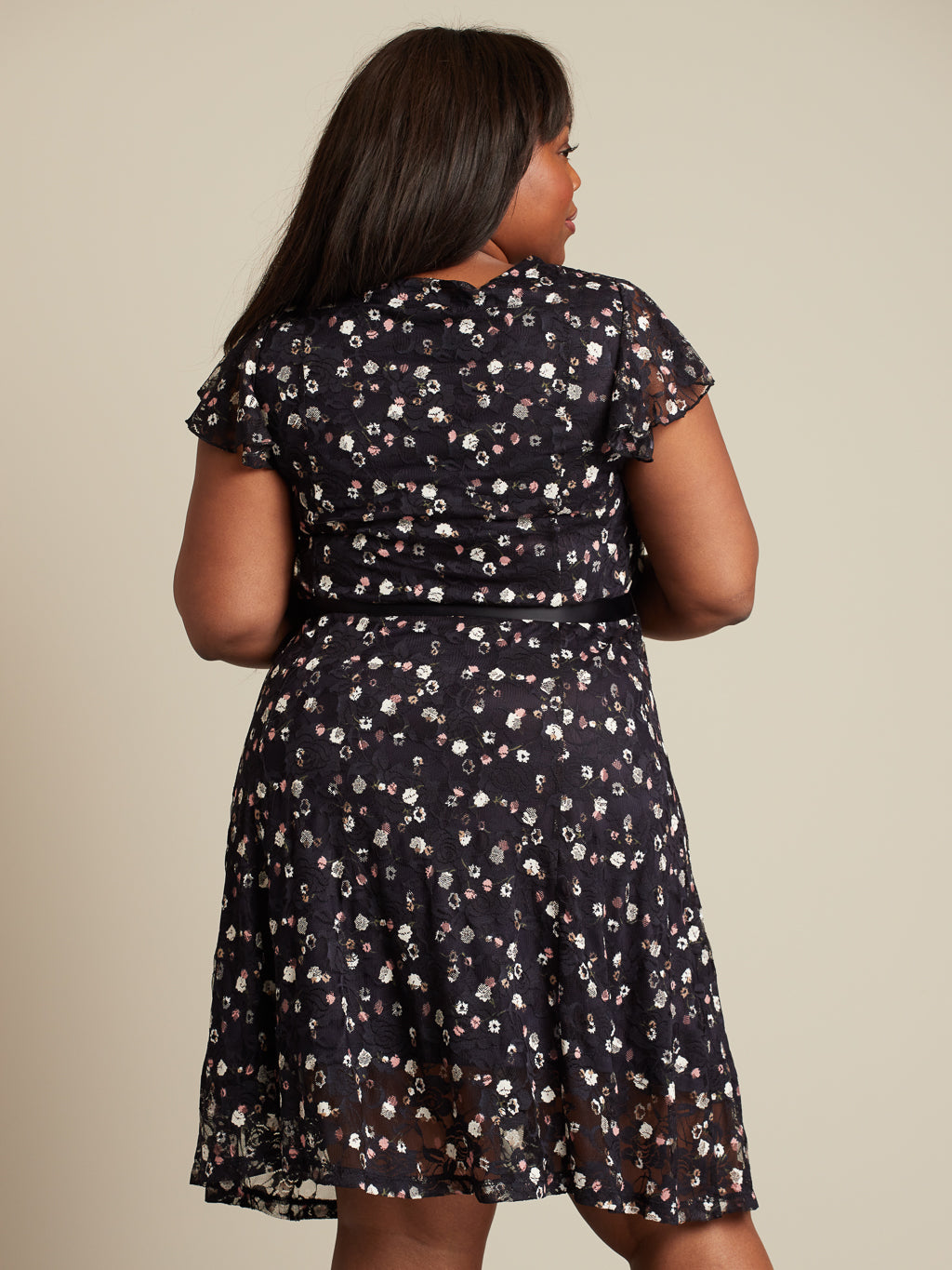 Flared midi knit dress