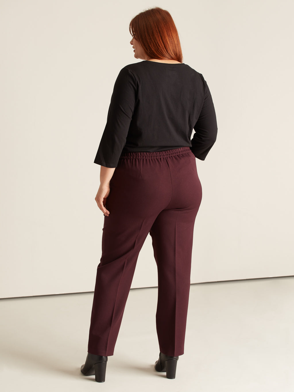 Pantalon habillé droit semi-ajusté à enfiler - Petite