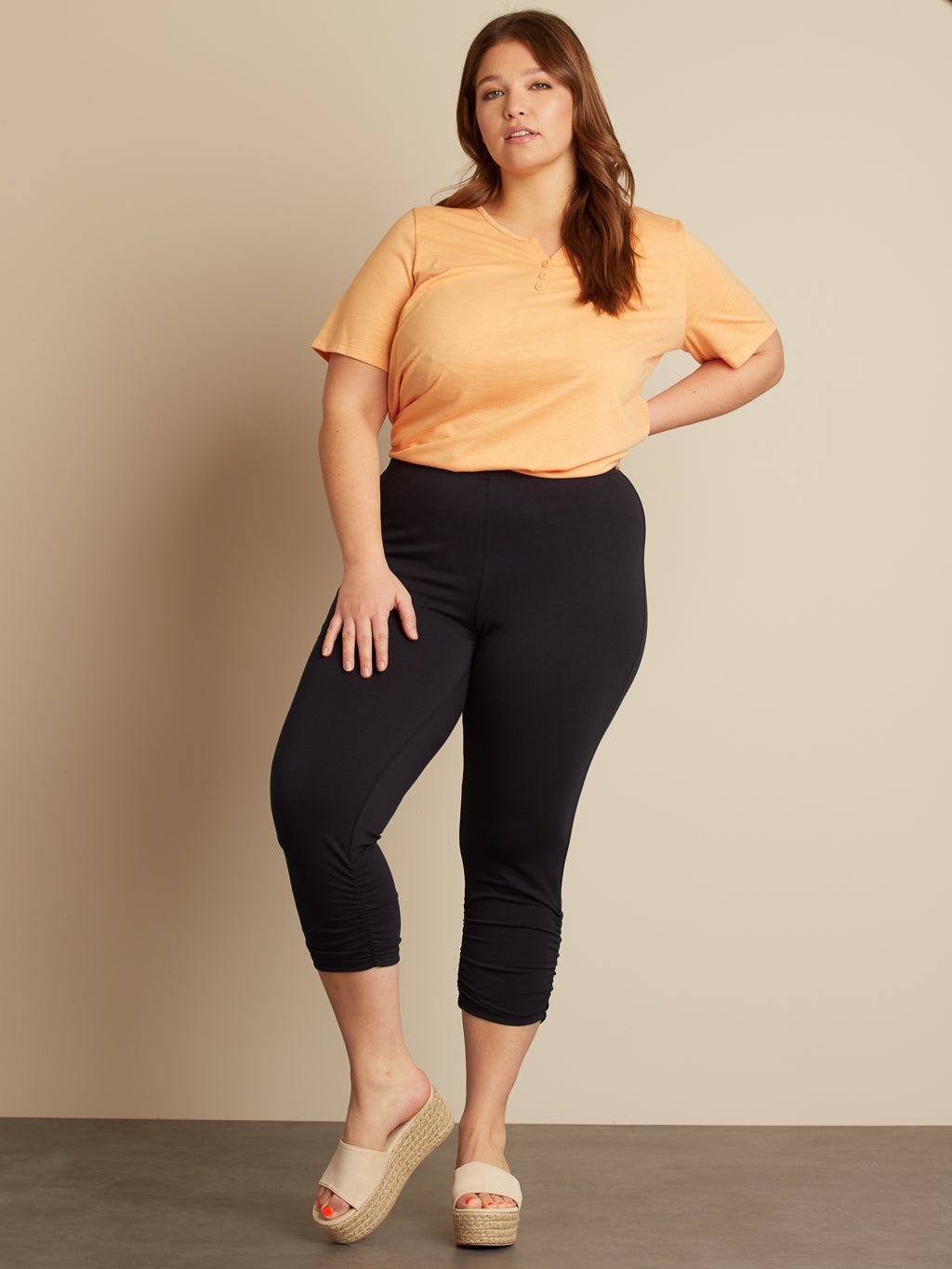 Capri skinny ajusté en tricot à enfiler