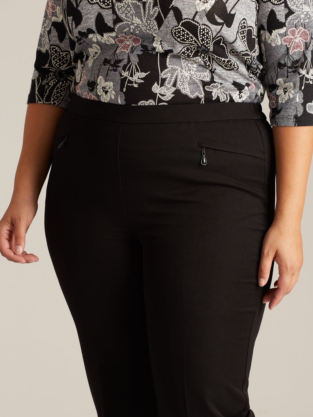 Pantalon habillé droit semi-ajusté à enfiler - Petite