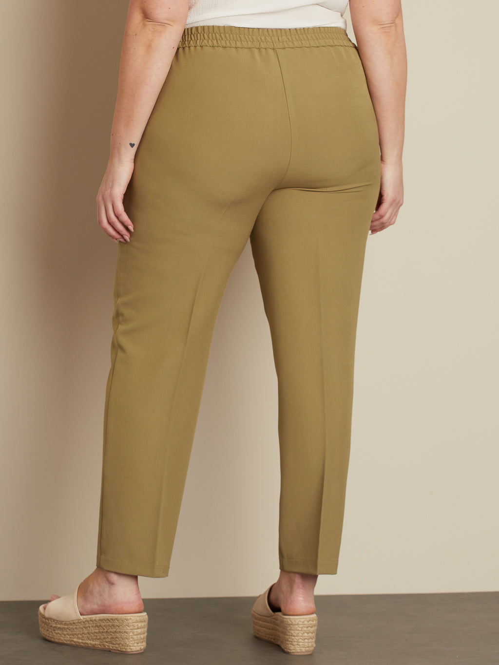 Straight semi-fitted pull-on dress pant  - Petite