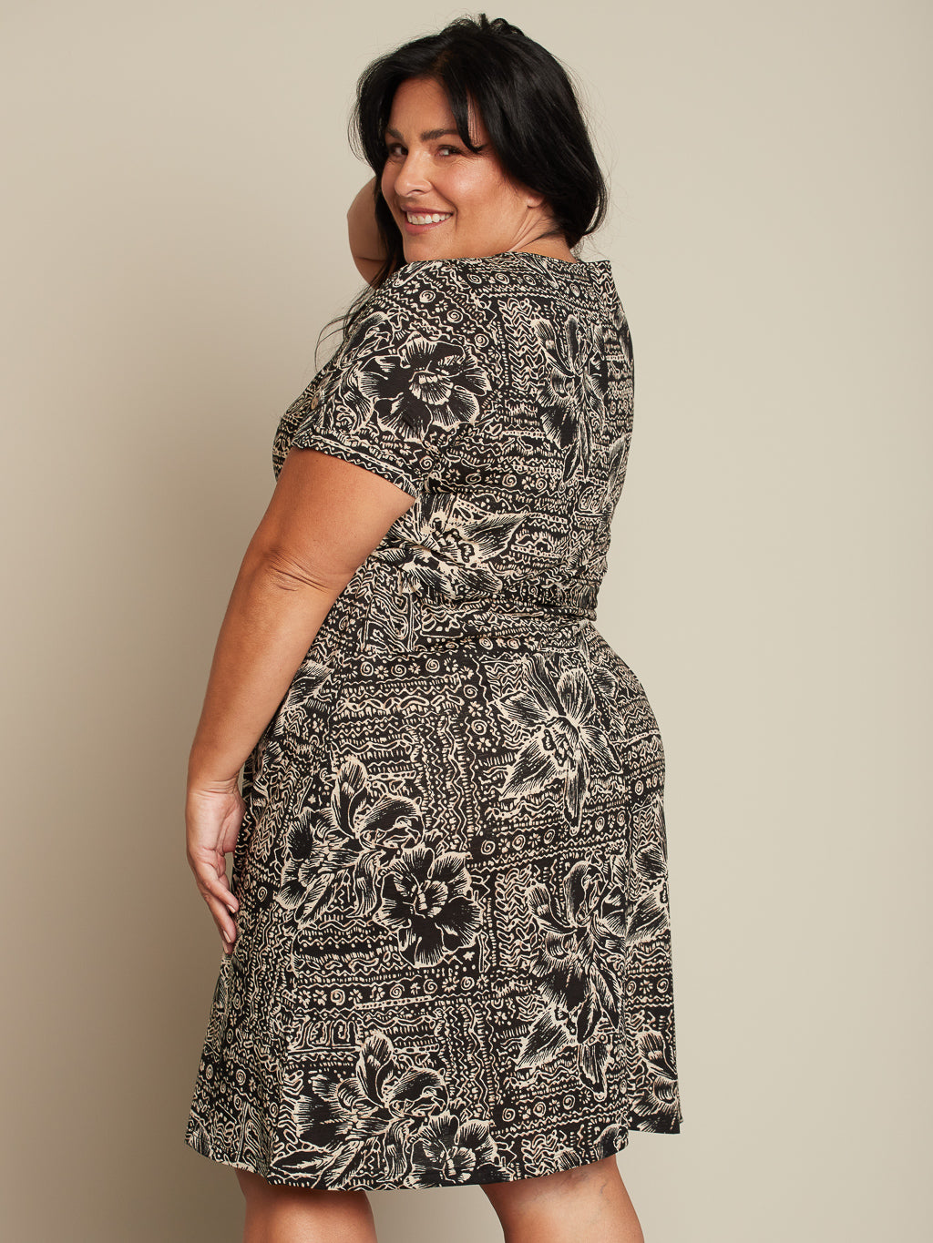Flared midi knit dress