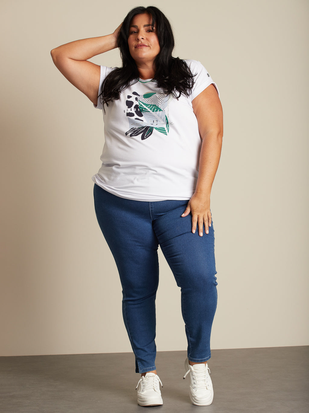 Short-sleeve flared tunic