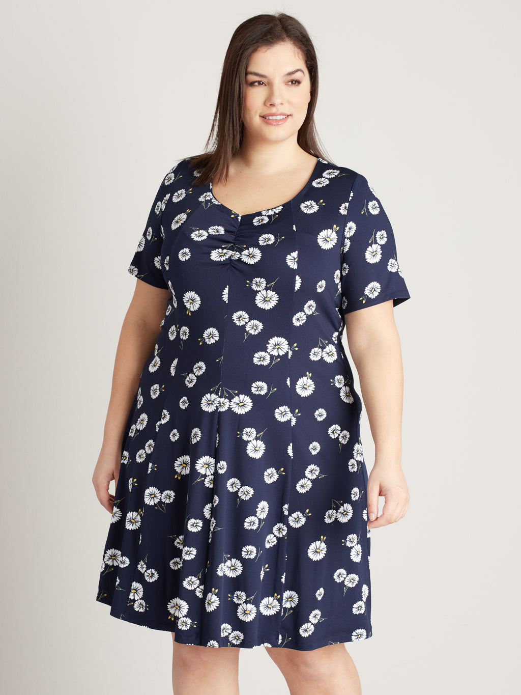 Flared midi knit dress
