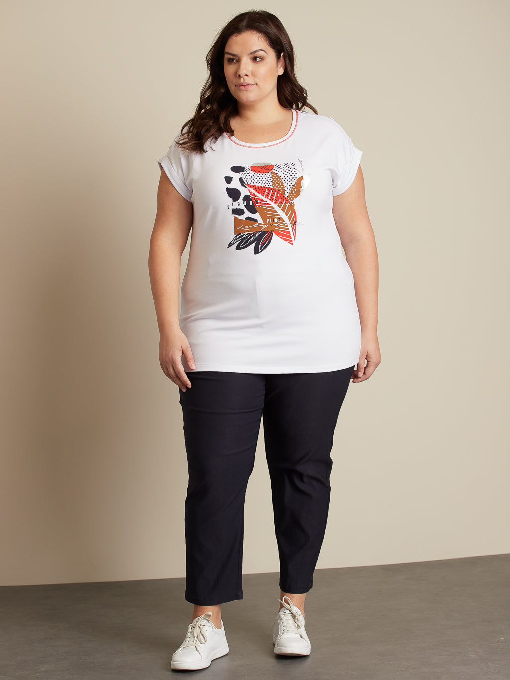 Short-sleeve flared tunic